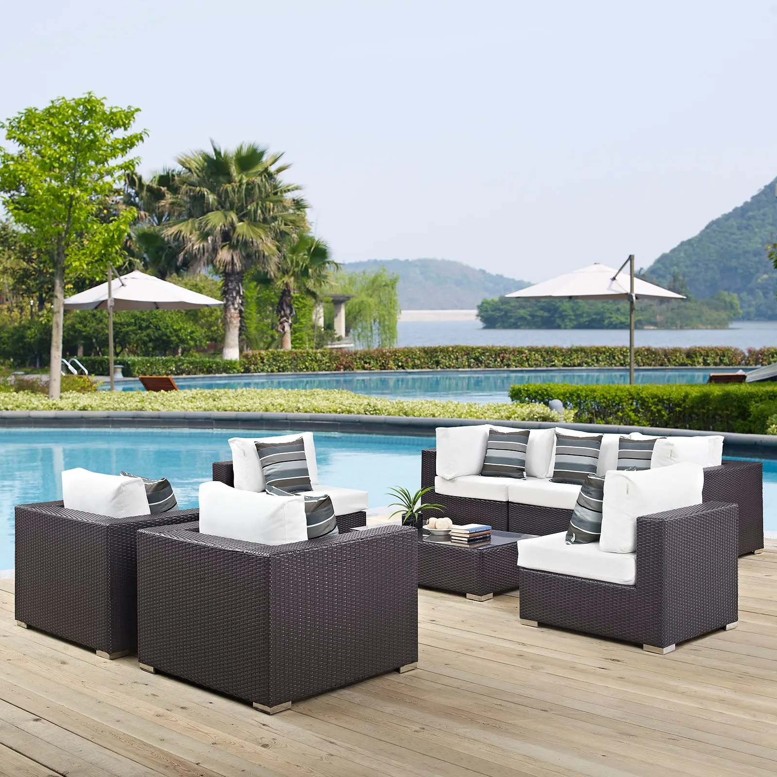 Convene 8 Piece Outdoor Patio Sectional Set by Modway