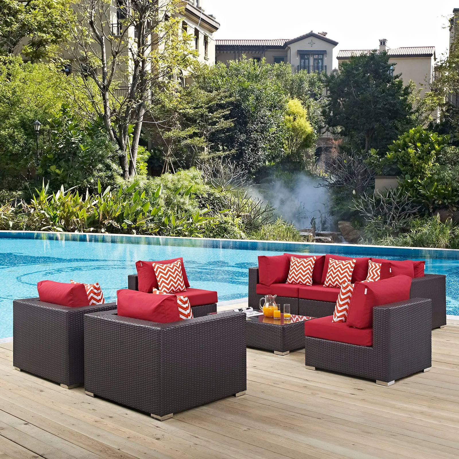 Convene 8 Piece Outdoor Patio Sectional Set by Modway