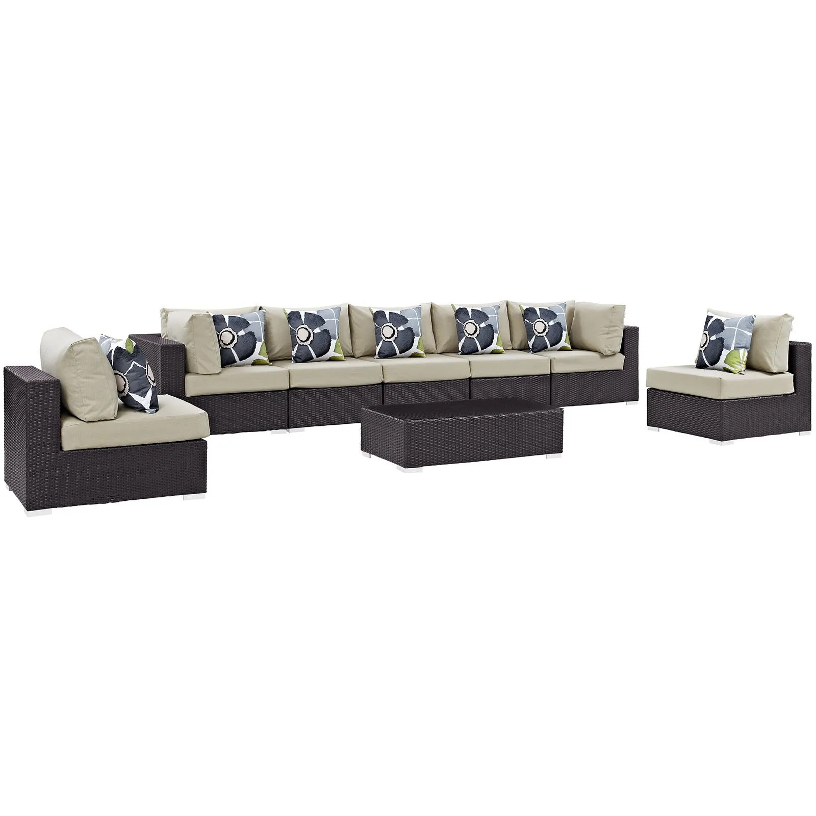 Convene 8 Piece Outdoor Patio Sectional Set by Modway