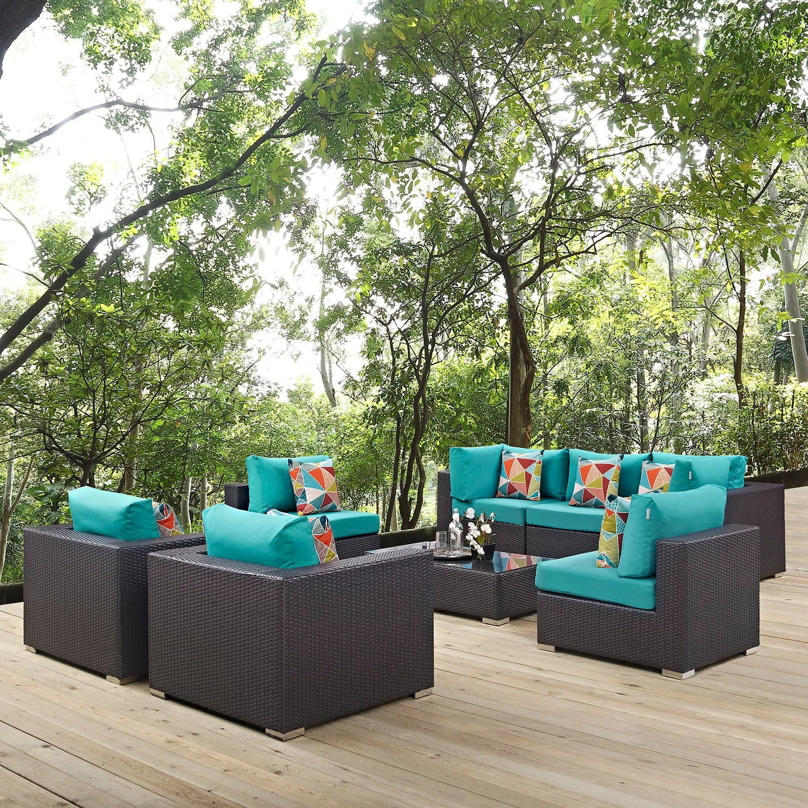 Convene 8 Piece Outdoor Patio Sectional Set by Modway