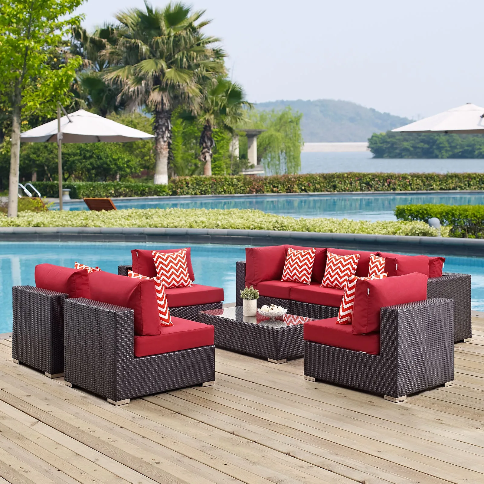 Convene 8 Piece Outdoor Patio Sectional Set by Modway