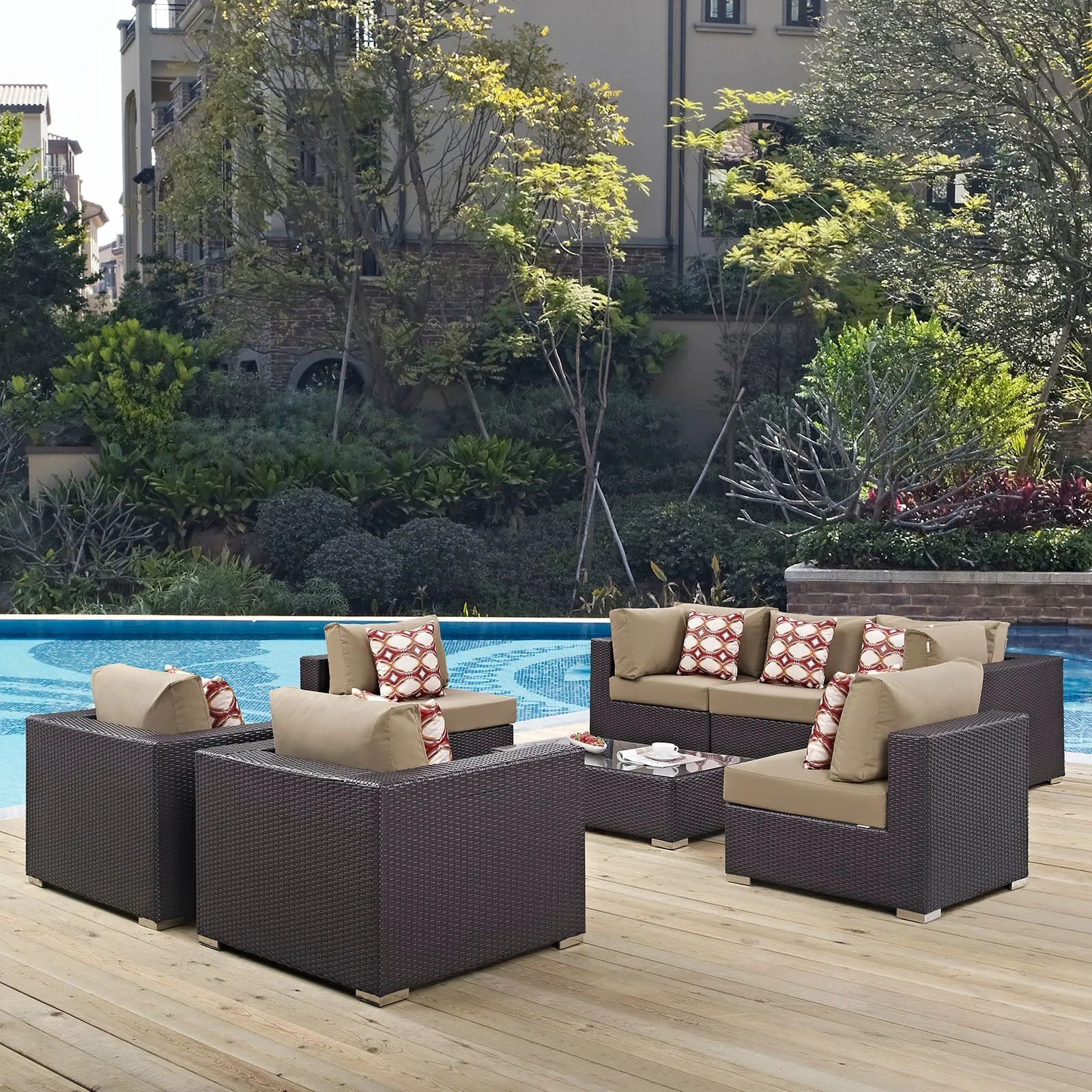 Convene 8 Piece Outdoor Patio Sectional Set by Modway