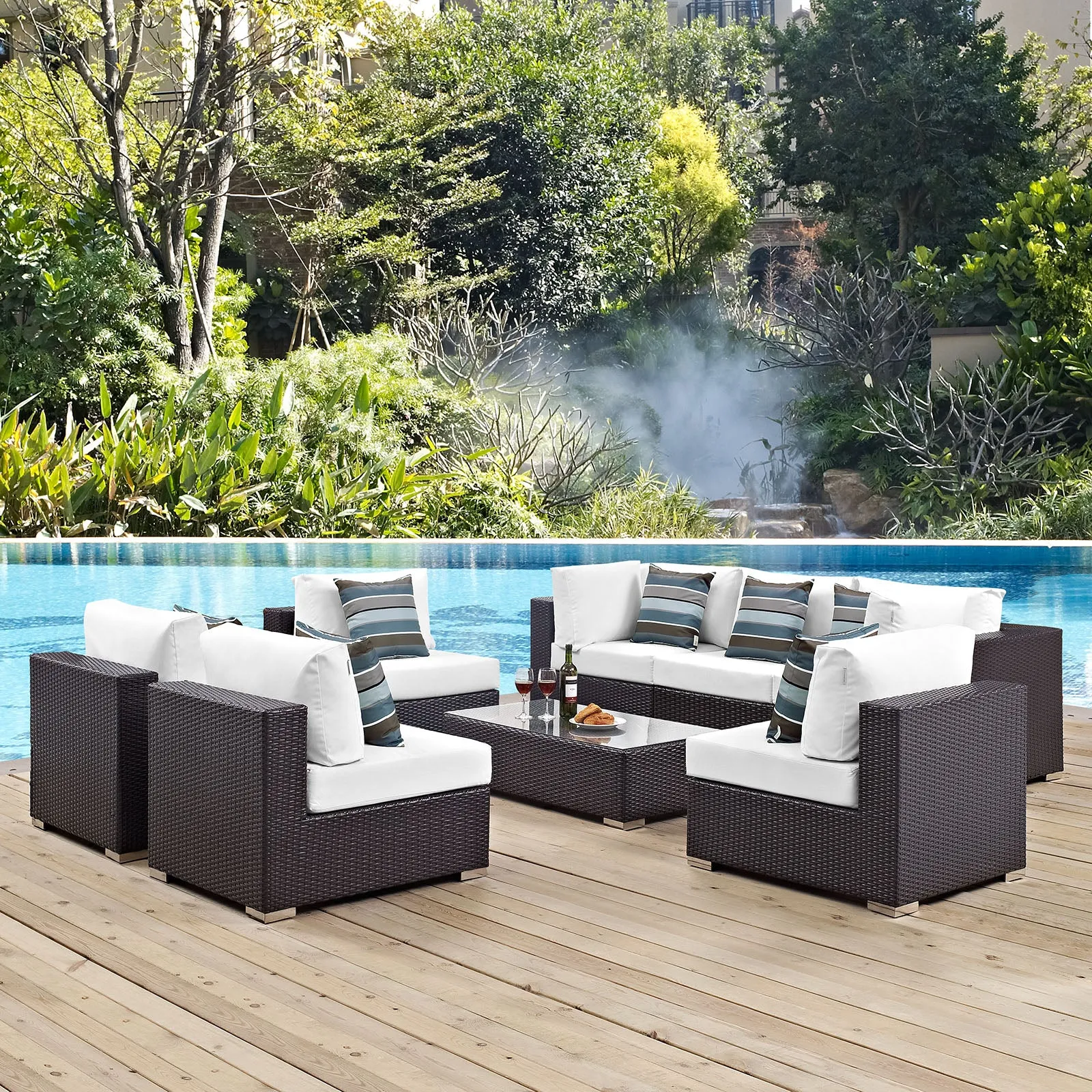 Convene 8 Piece Outdoor Patio Sectional Set by Modway