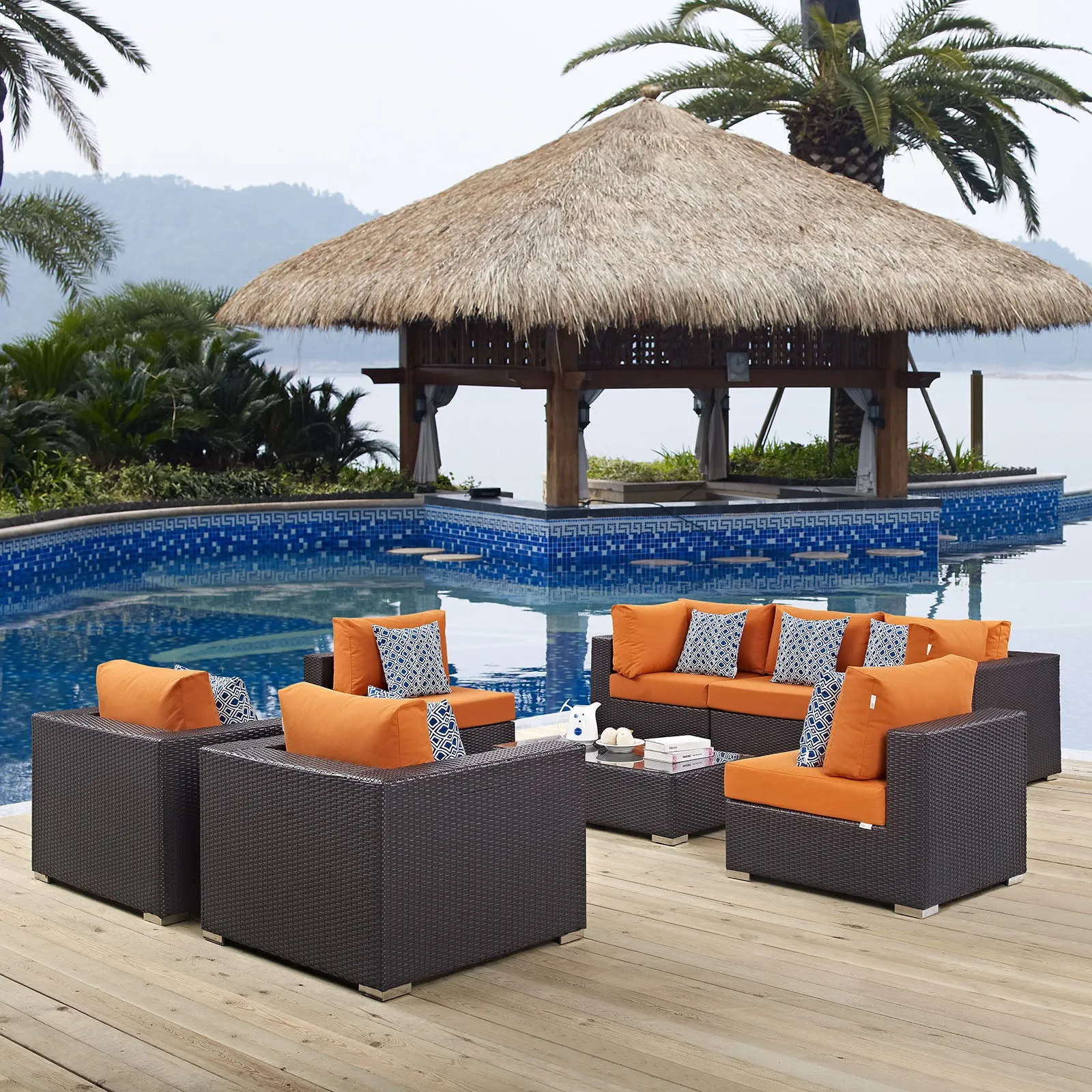 Convene 8 Piece Outdoor Patio Sectional Set by Modway