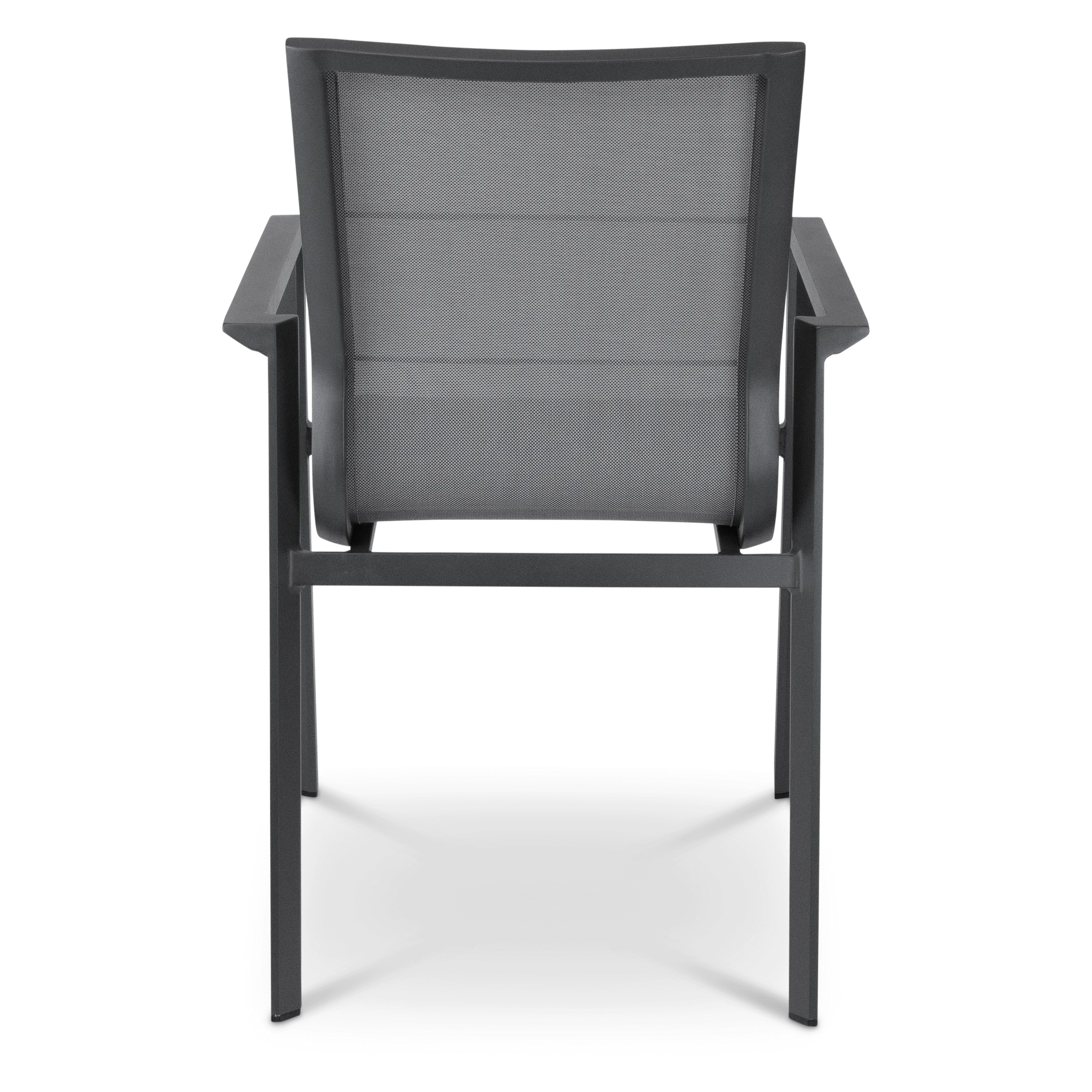 Corfu Dining Chair in Gunmetal Aluminium Frame and Charcoal Grey Textilene