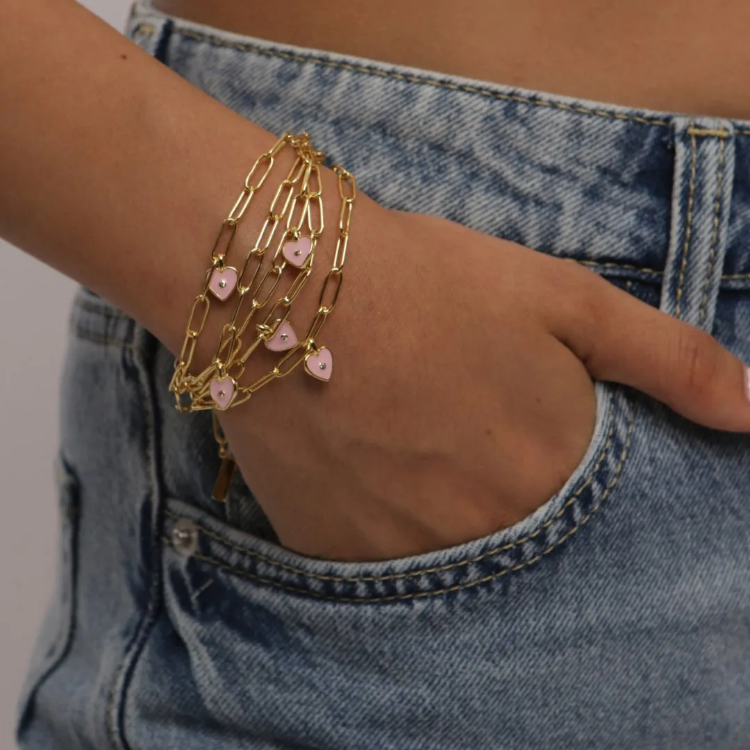 CUTIE PINK HEART BRACELET