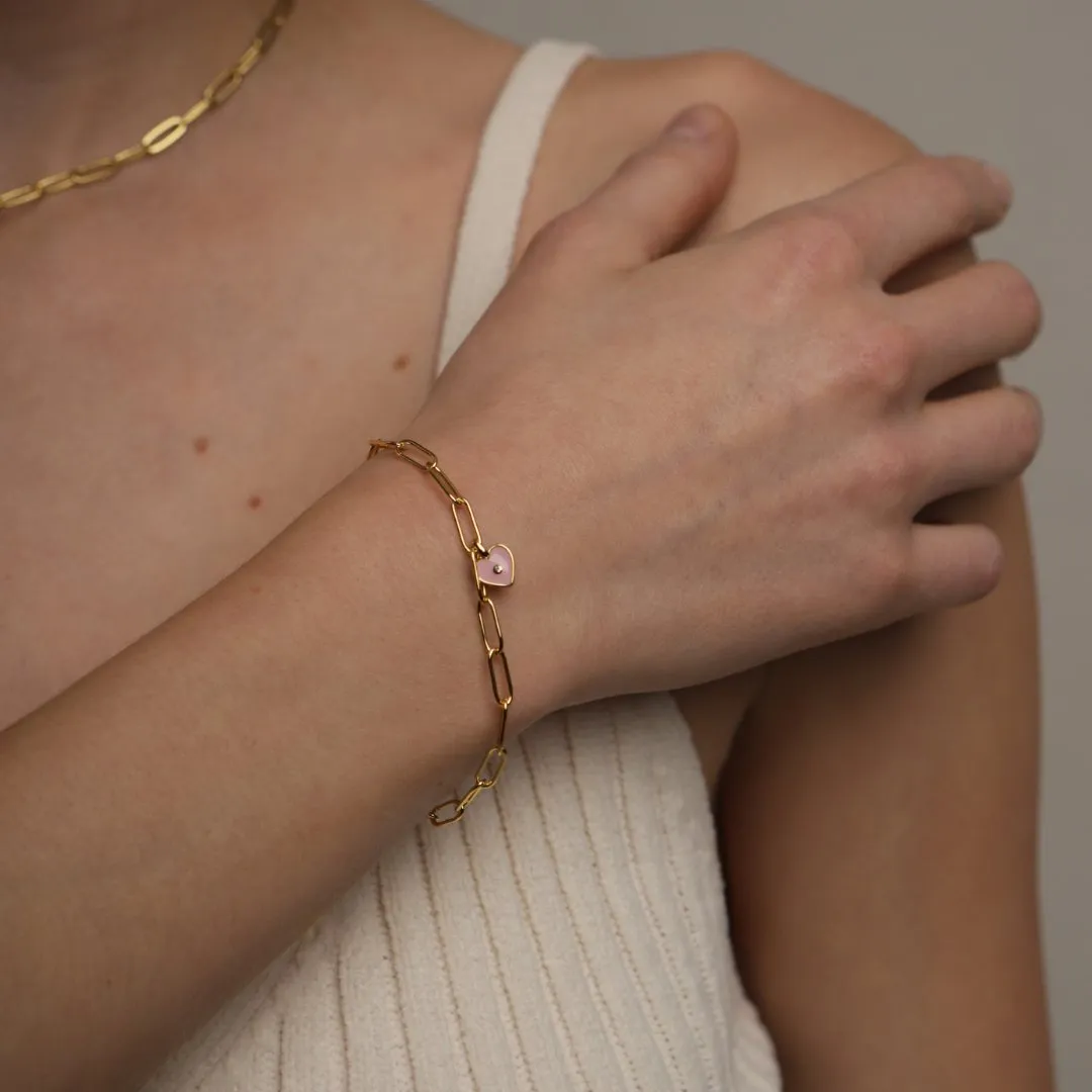 CUTIE PINK HEART BRACELET