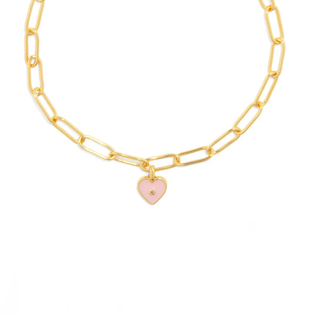 CUTIE PINK HEART BRACELET