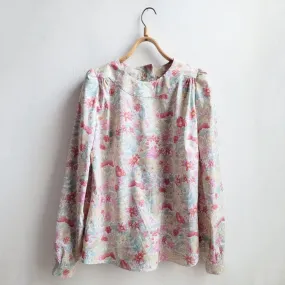 Dragstar Smock Top - Spring Blooms Cream cotton