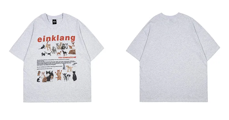 Einklang Retro Graphic Letter Print Short Sleeve T-shirt Top