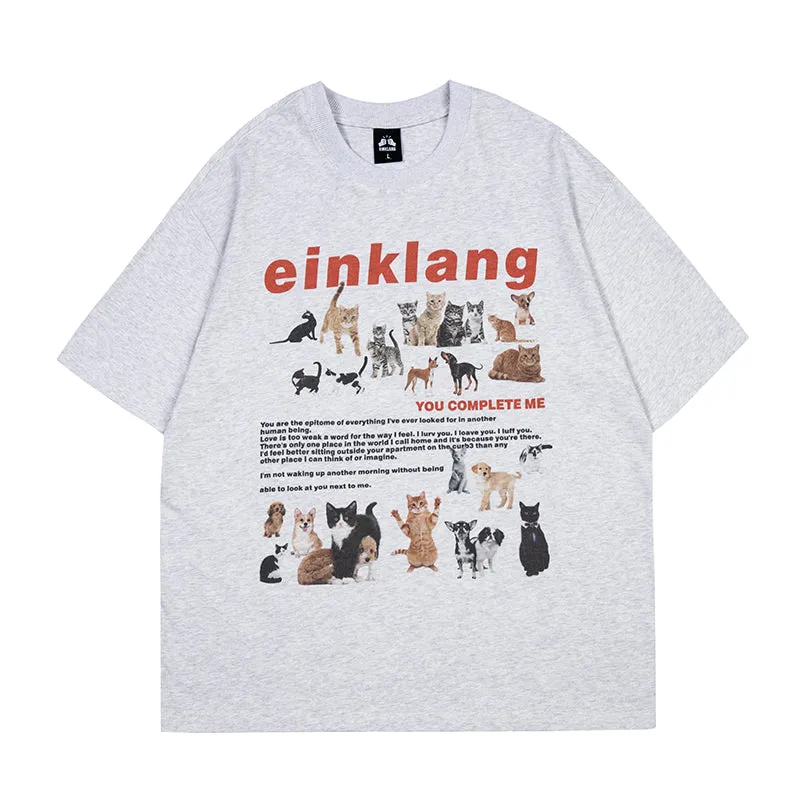 Einklang Retro Graphic Letter Print Short Sleeve T-shirt Top