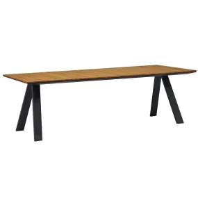 Farmhouse Rectangular Teak Charcoal Dining Table