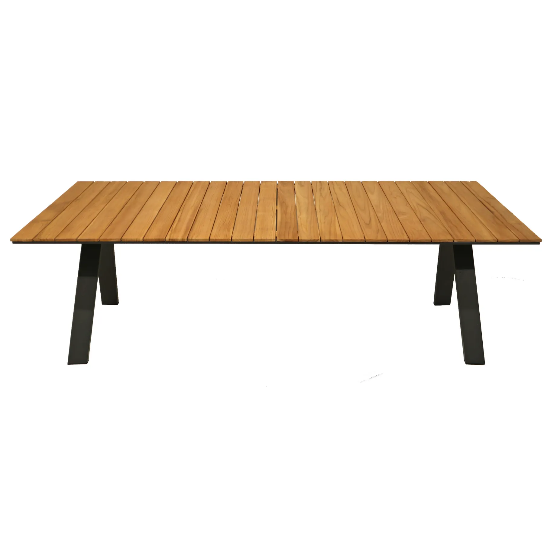 Farmhouse Rectangular Teak Charcoal Dining Table