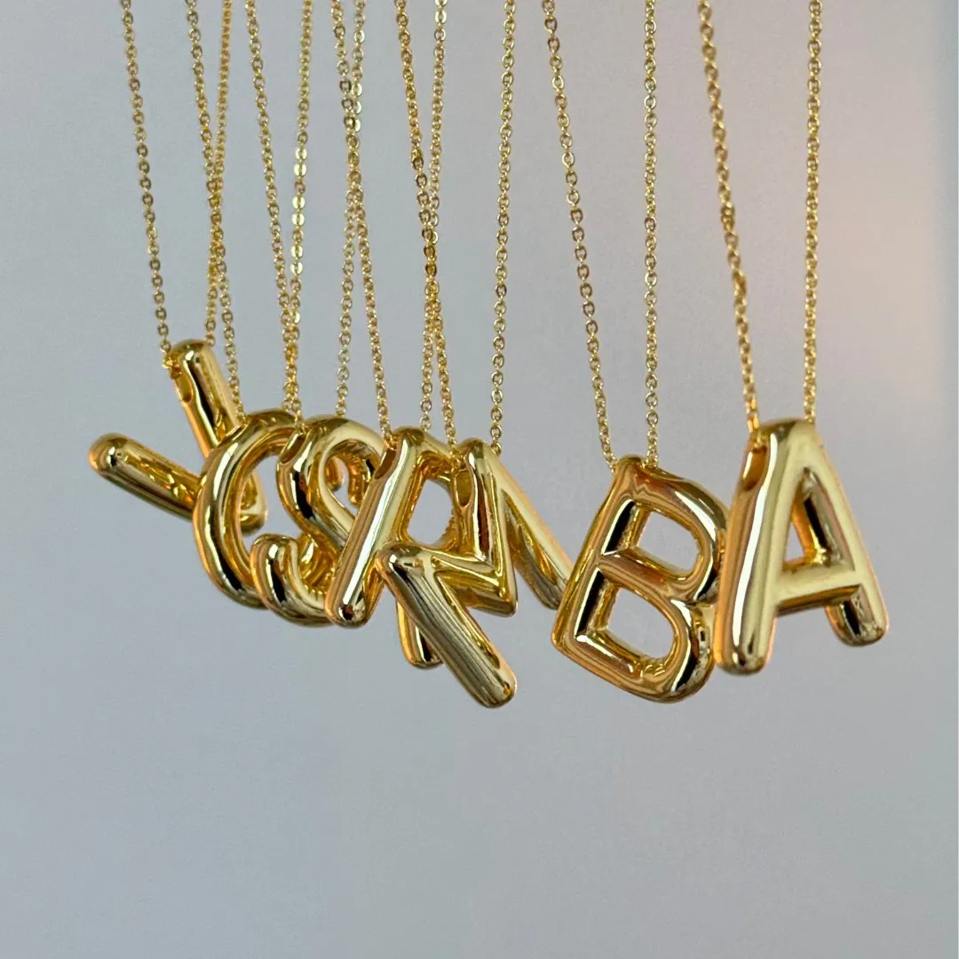 GOLDEN BALLOON LETTER NECKLACE