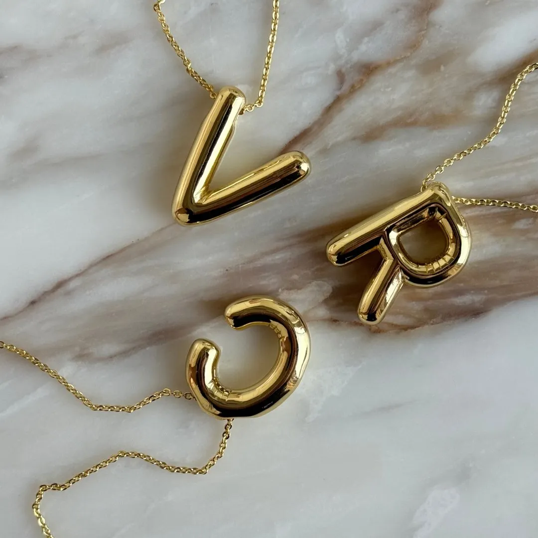 GOLDEN BALLOON LETTER NECKLACE