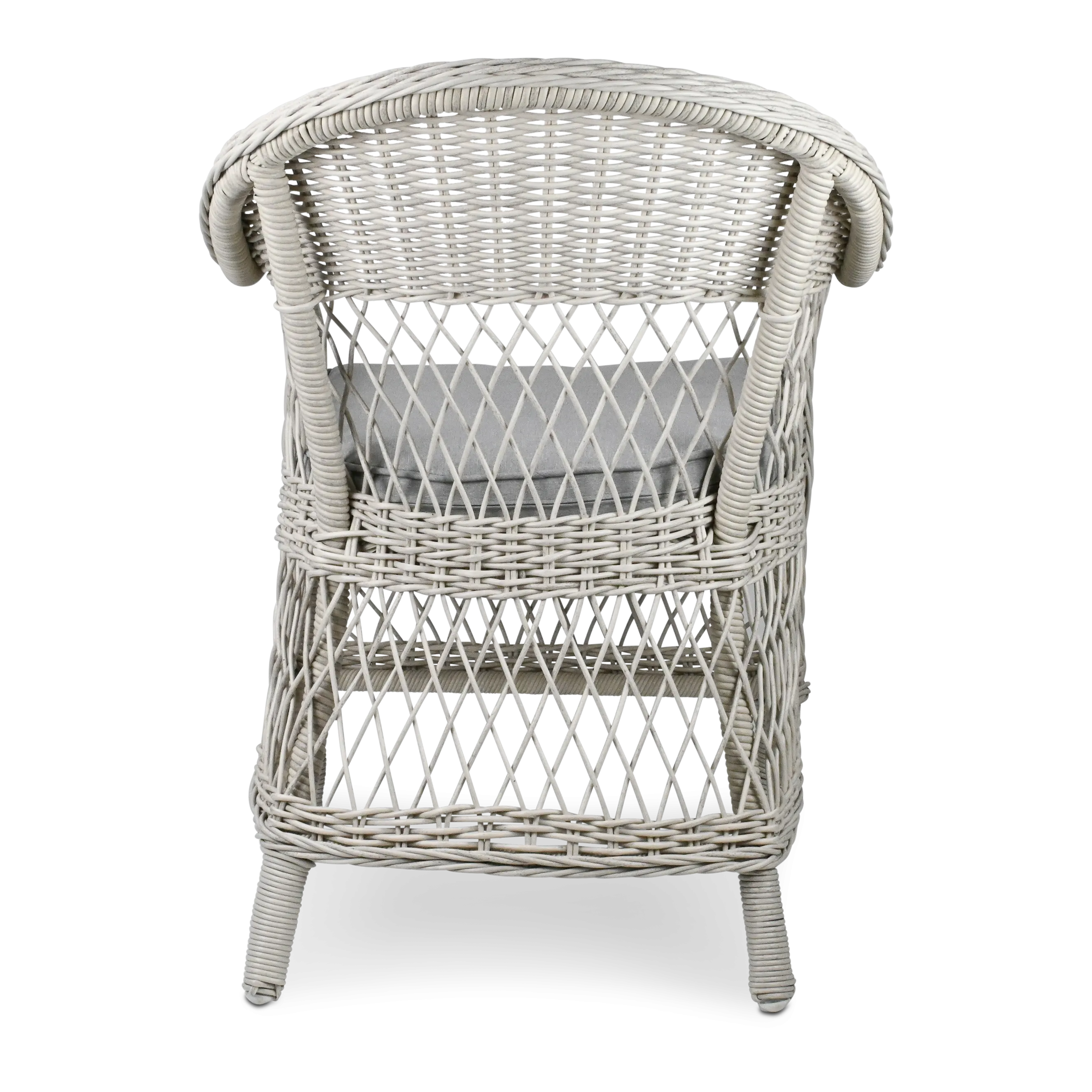 Hamptons Dining Chair in Surfmist Wicker and Dune Spunpoly Cushions