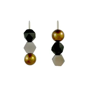 Hex Bronze Pearl Earrings - Ari Athans