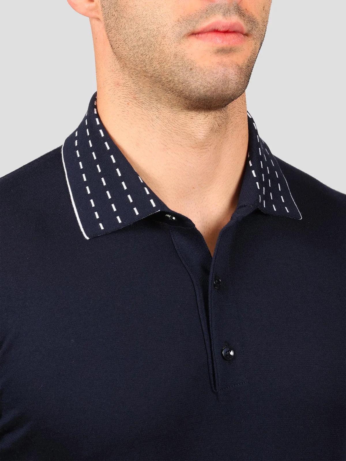 Maglia Polo 100% Cotone Supersoft Blu Navy e Bianca