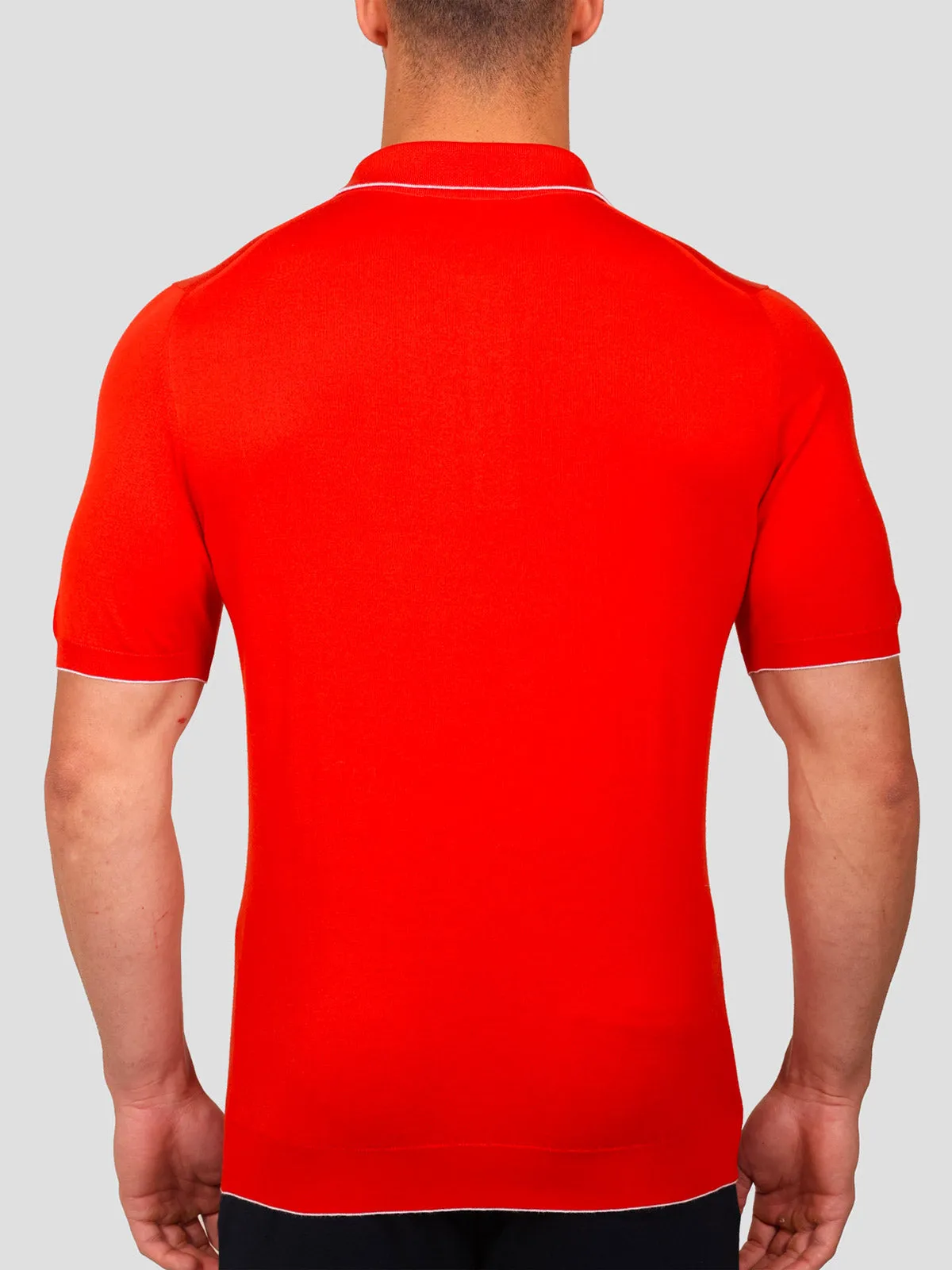 Maglia Polo con Zip 100% Cotone Supersoft Arancione