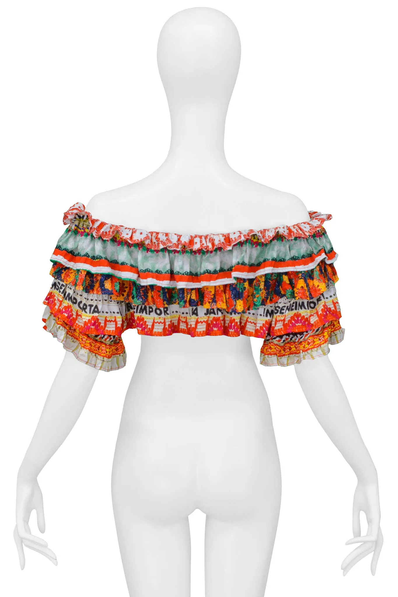 MOSCHINO RUFFLE CROP TOP