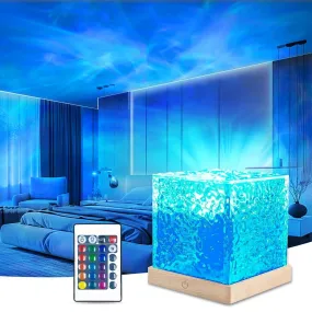 Northern Lights Cube Lamp Ocean Wave Lamp Water Projector Light Cube Lamp Lights Cube Bedroom Decor