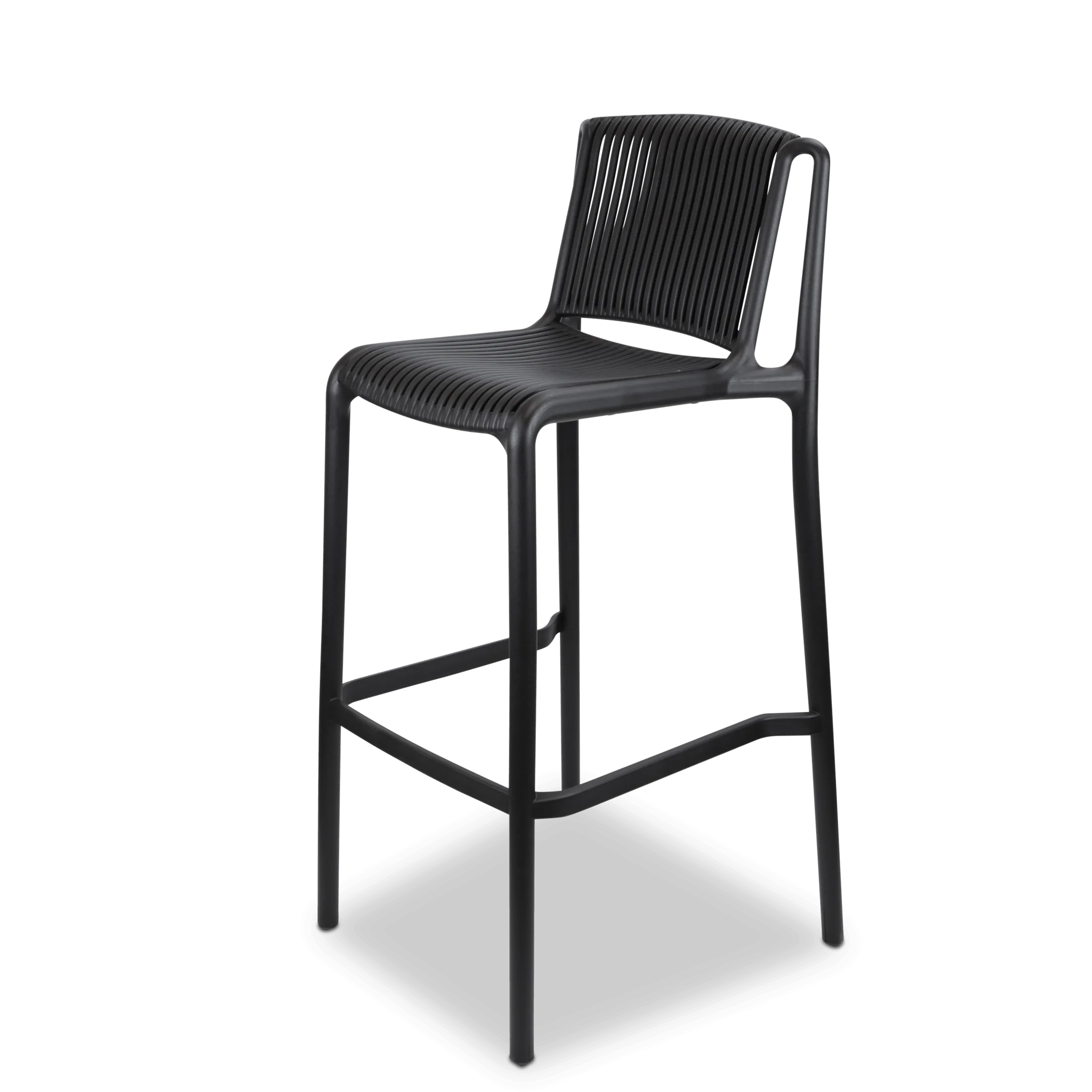 Paros UV Plastic Outdoor Bar Stool (PP) in Midnight Black