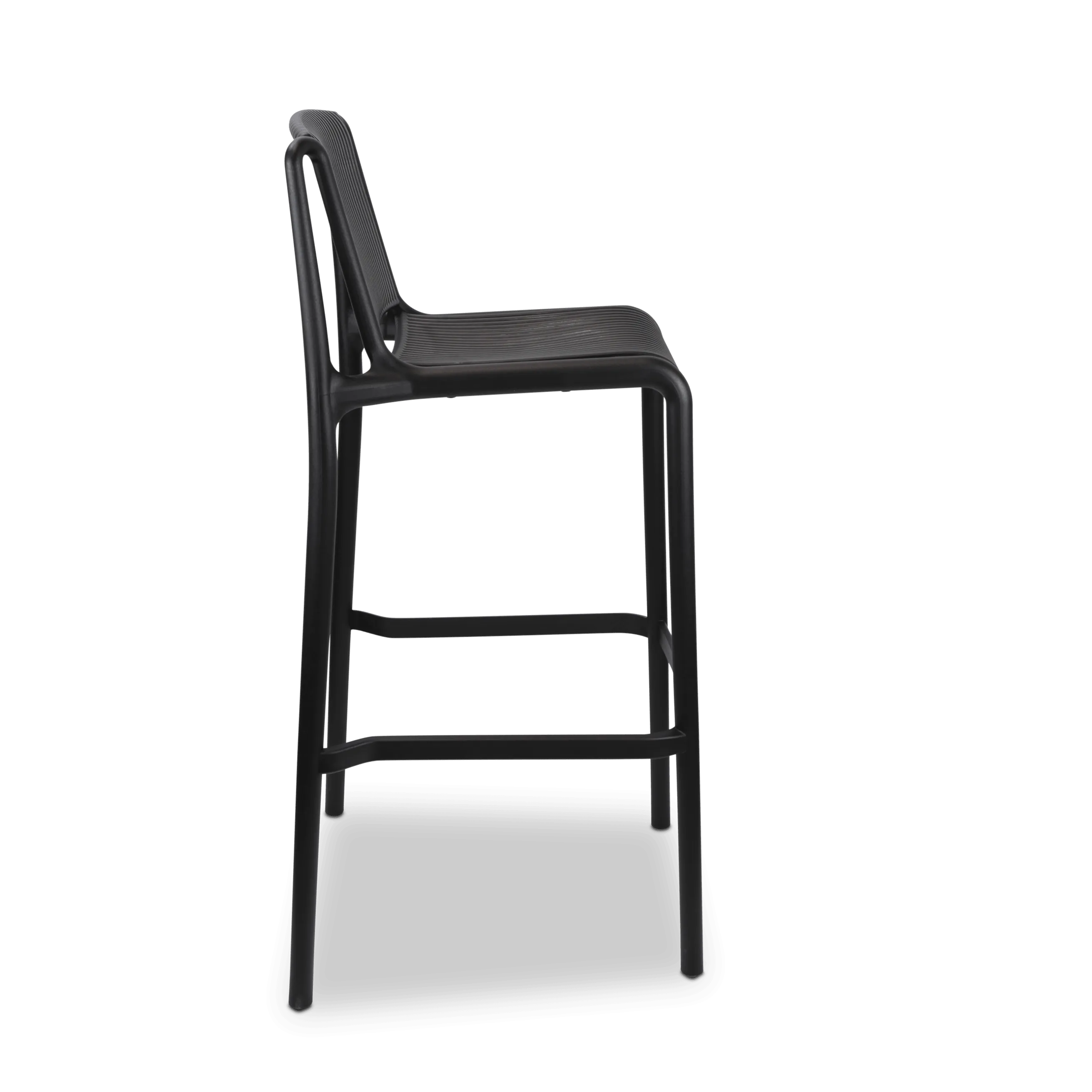 Paros UV Plastic Outdoor Bar Stool (PP) in Midnight Black