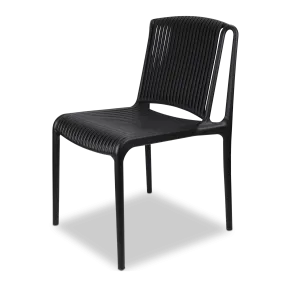 Paros UV Plastic Outdoor Chair (PP) in Midnight Black