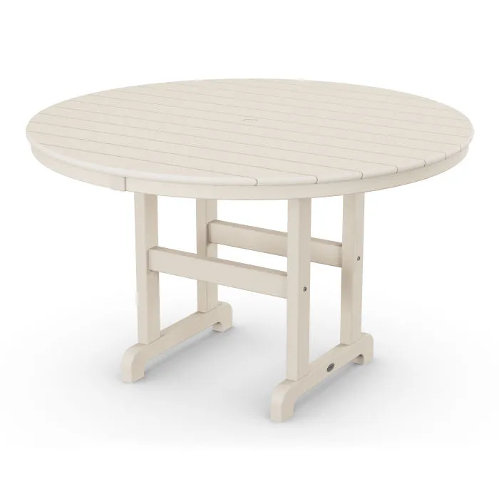 POLYWOOD 48" Round Outdoor Table -Farmhouse Style  Dining, Counter or Bar Height