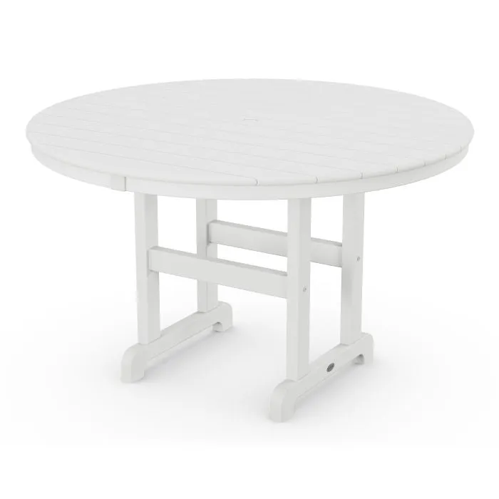 POLYWOOD 48" Round Outdoor Table -Farmhouse Style  Dining, Counter or Bar Height