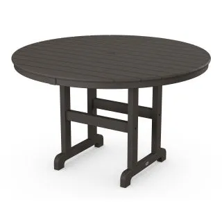 POLYWOOD 48" Round Outdoor Table -Farmhouse Style  Dining, Counter or Bar Height