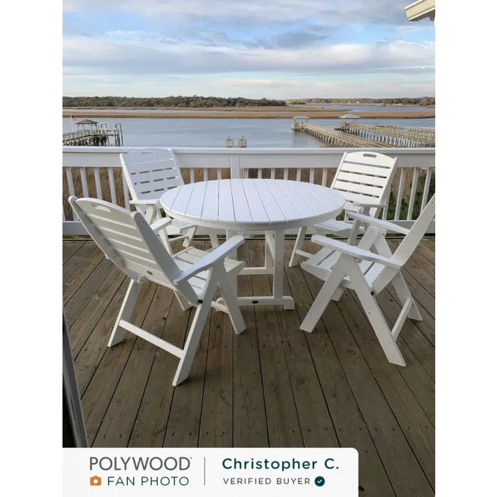 POLYWOOD 48" Round Outdoor Table -Farmhouse Style  Dining, Counter or Bar Height