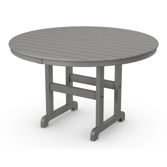 POLYWOOD 48" Round Outdoor Table -Farmhouse Style  Dining, Counter or Bar Height