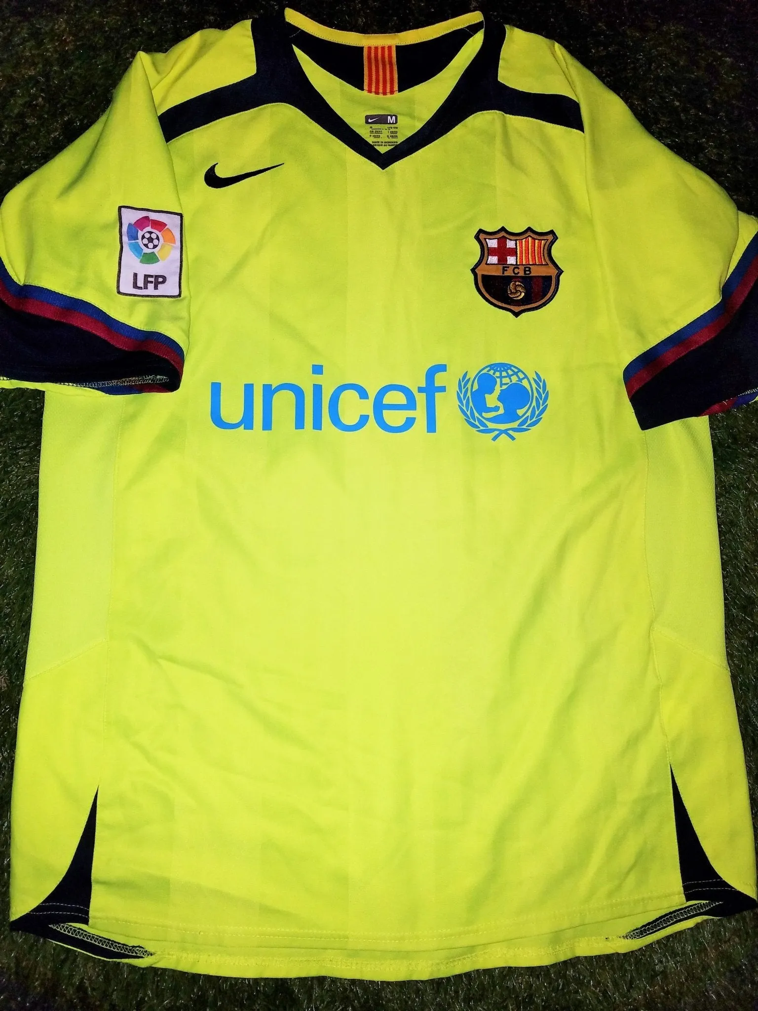 Ronaldinho Barcelona 2006 2007 Yellow Jersey Shirt Camiseta M